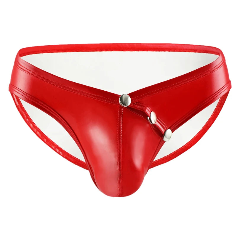 Faux Leather Pouch Briefs