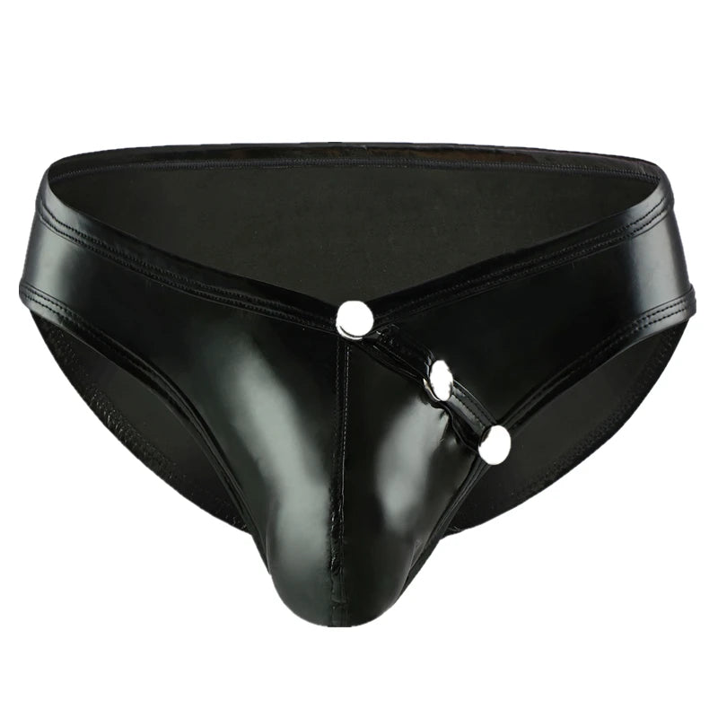 Faux Leather Pouch Briefs