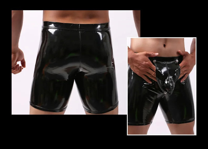 Leather Open Crotch Bodysuit Bottoms