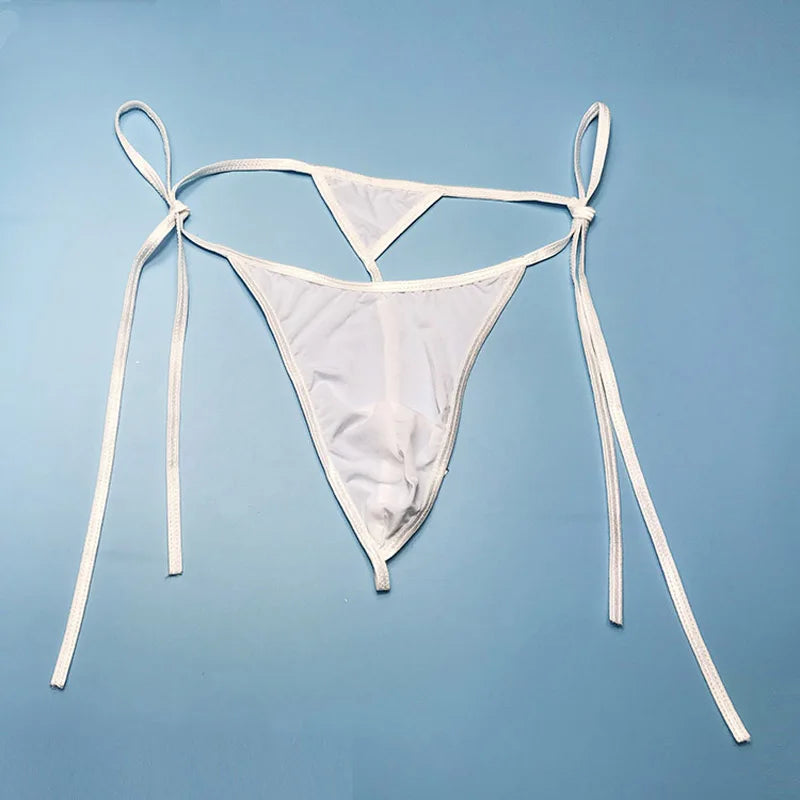 Lace-Up Viscose Thong