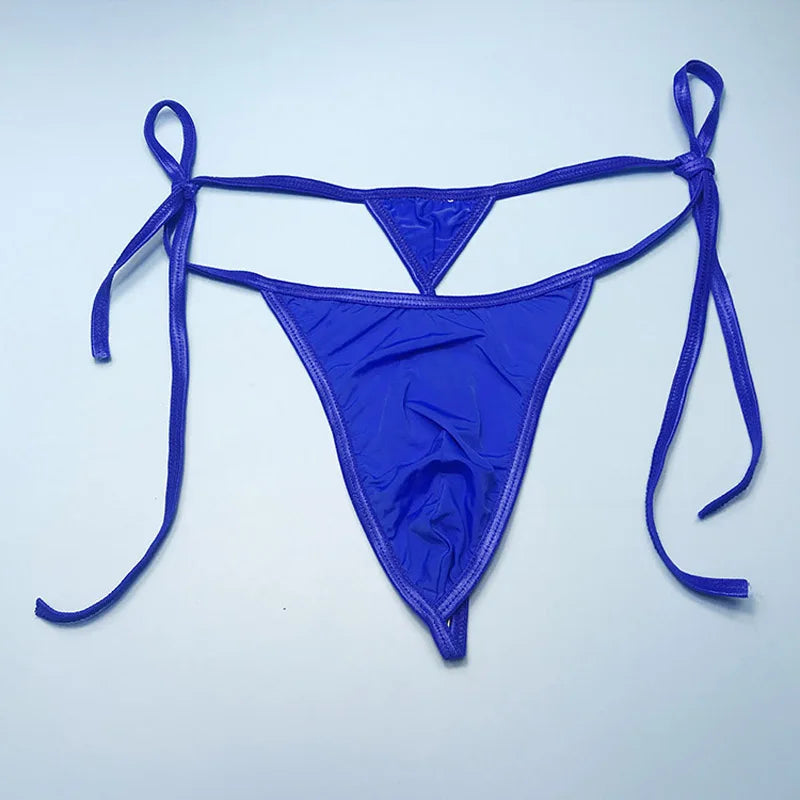 Lace-Up Viscose Thong