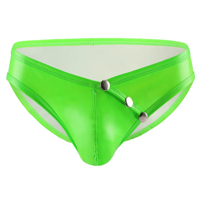 Faux Leather Pouch Briefs