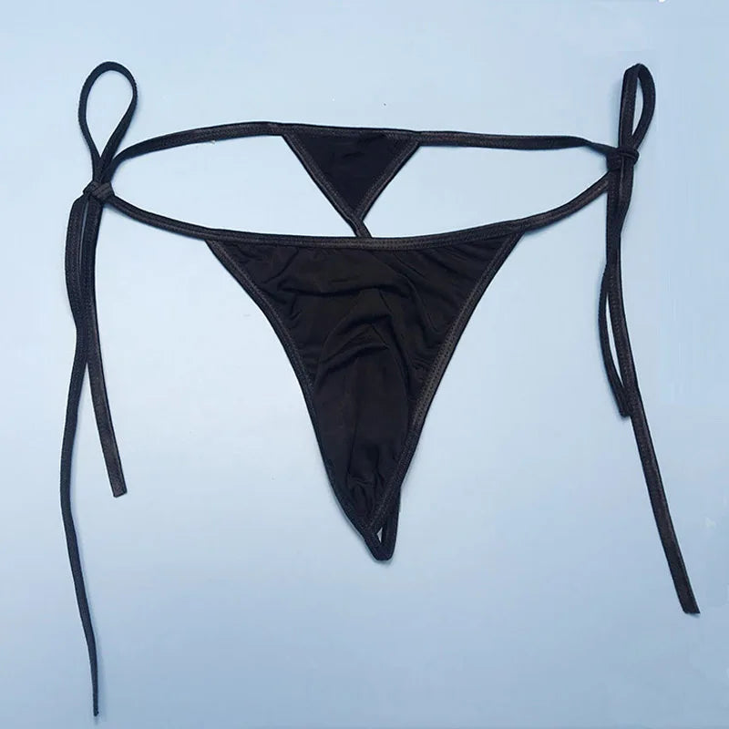 Lace-Up Viscose Thong