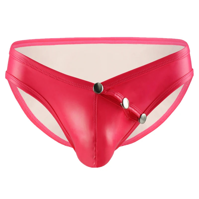 Faux Leather Pouch Briefs