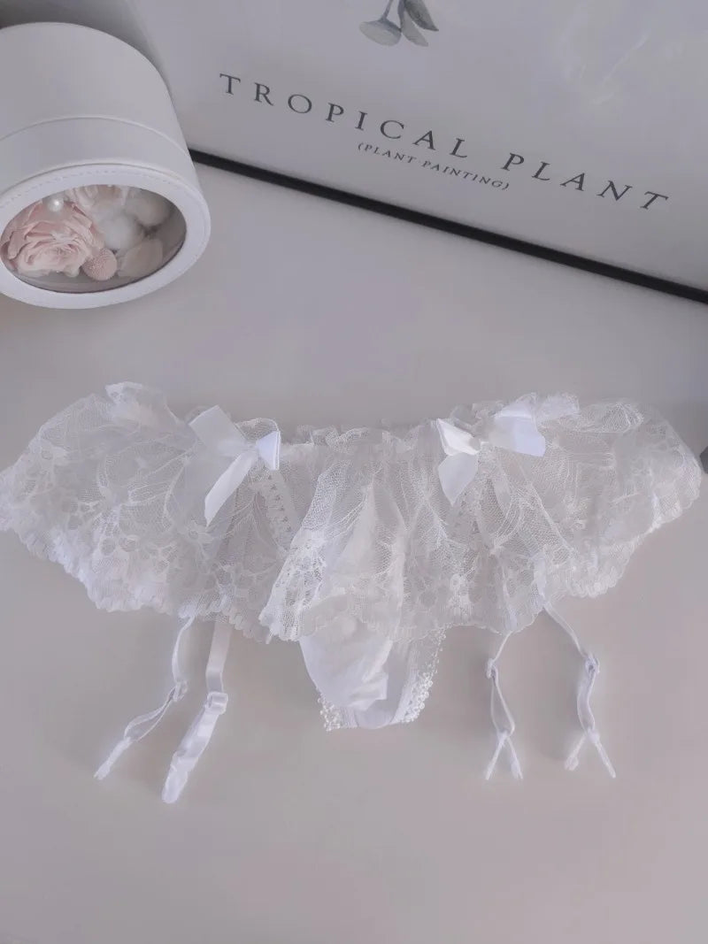 Sissy Lace Garter Skirt Thong