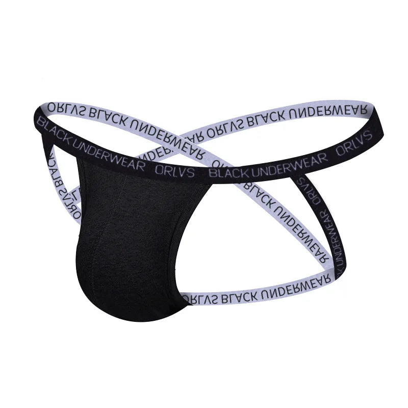 ORLVS BLACK Cross-Strap Jockstrap