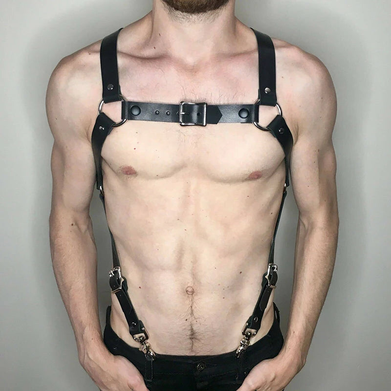 Faux-Leather Chest Harness