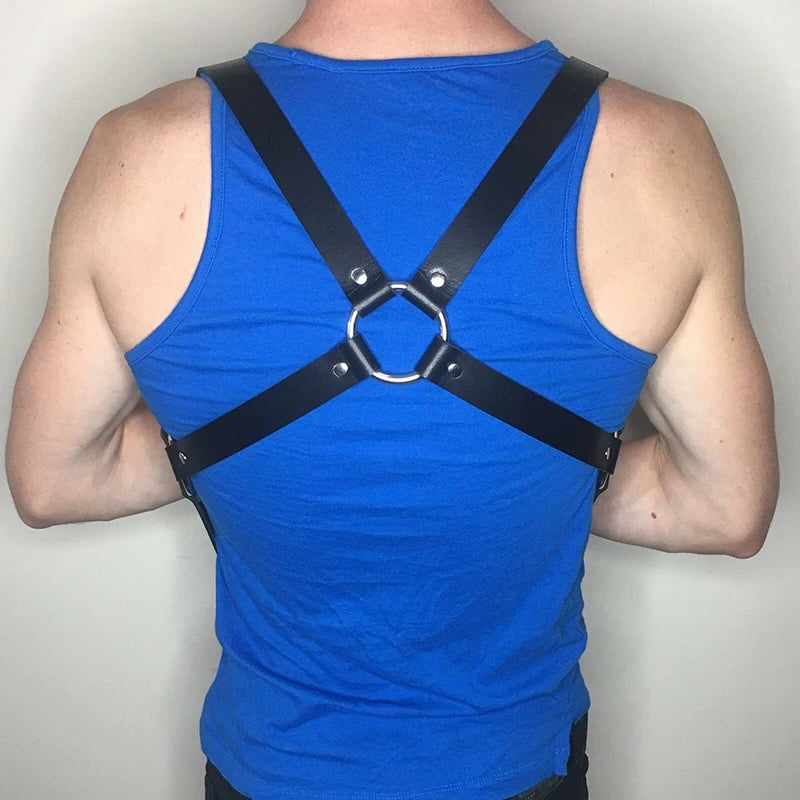Faux-Leather Chest Harness