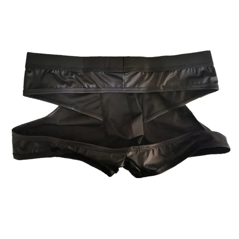 Men’s Faux-Leather Open-Back Underwear