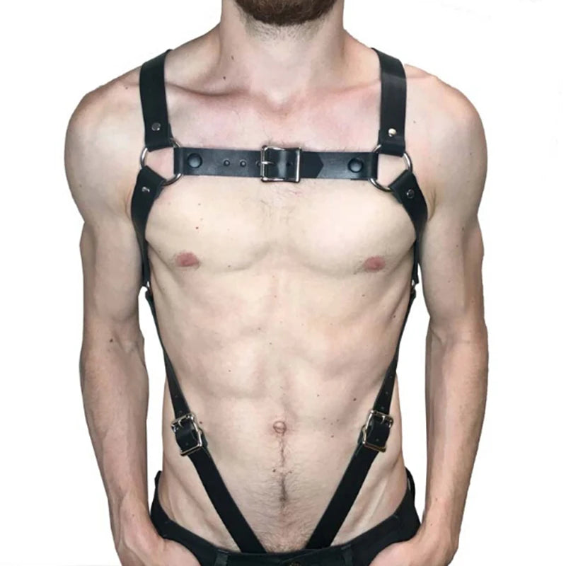 Faux-Leather Chest Harness