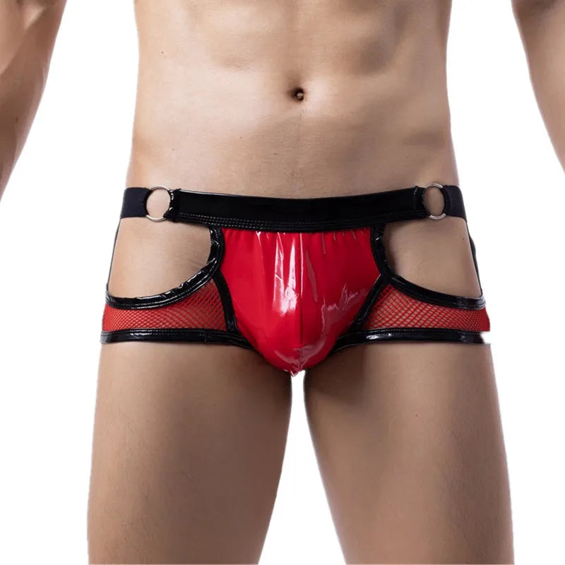 O-Ring Mesh & Faux Leather Jockstrap