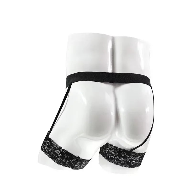 Sissy Backless Lace Garter Panties