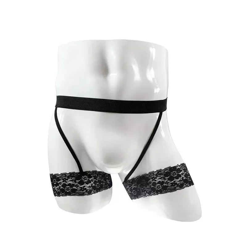 Sissy Backless Lace Garter Panties