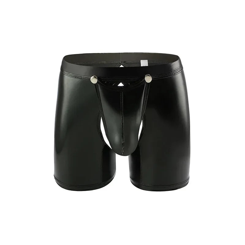 Leather Open Crotch Bodysuit Bottoms