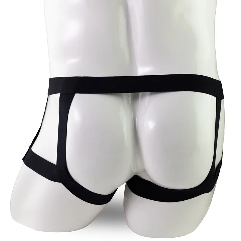 O-Ring Mesh & Faux Leather Jockstrap