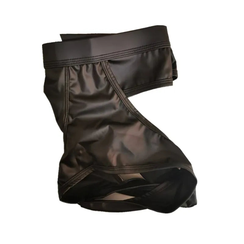 Men’s Faux-Leather Open-Back Underwear