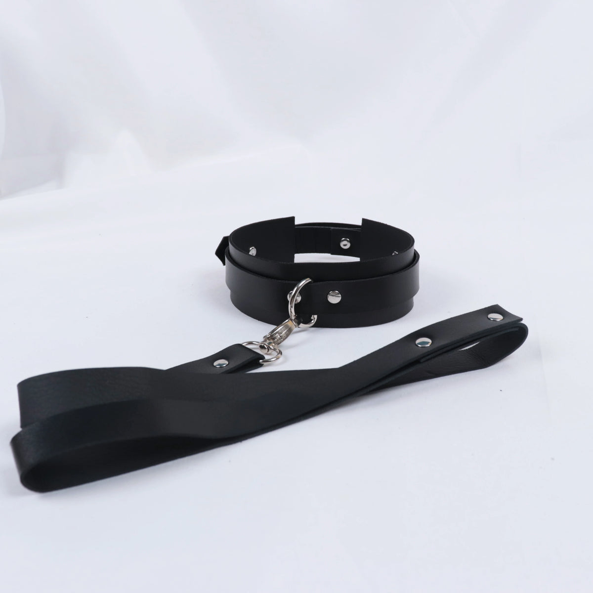 Faux Leather Collar & Strap Leash