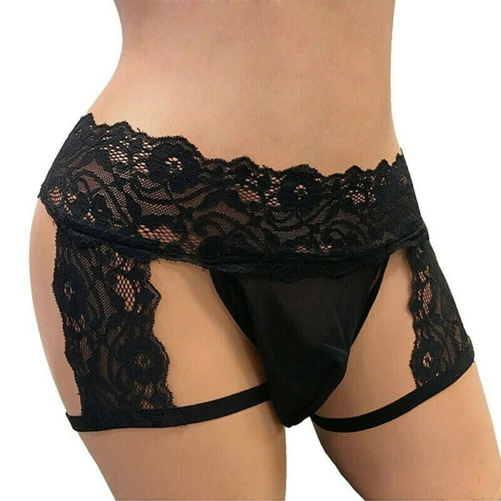 Sissy Boy Cut-Out Lace Thong