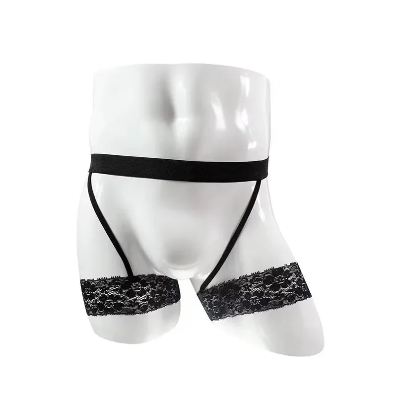 Sissy Backless Lace Garter Panties