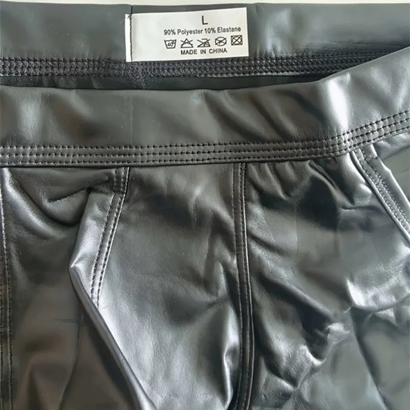Men’s Faux-Leather Open-Back Underwear