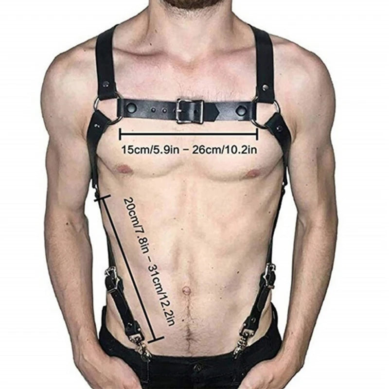 Faux-Leather Chest Harness