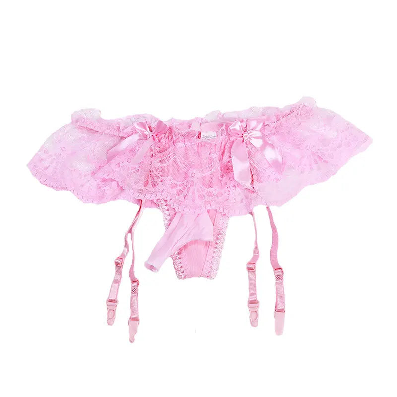 Sissy Lace Garter Skirt Thong
