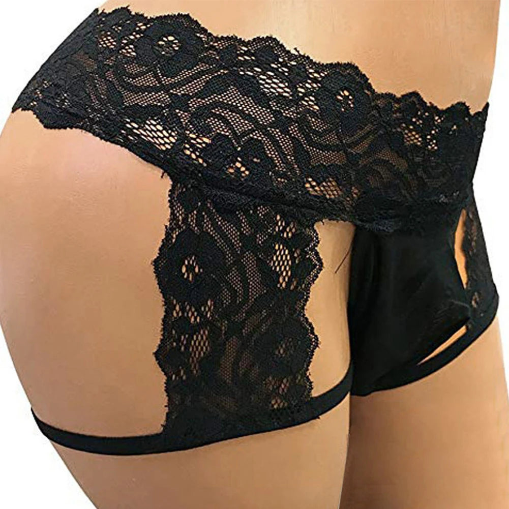 Sissy Boy Cut-Out Lace Thong
