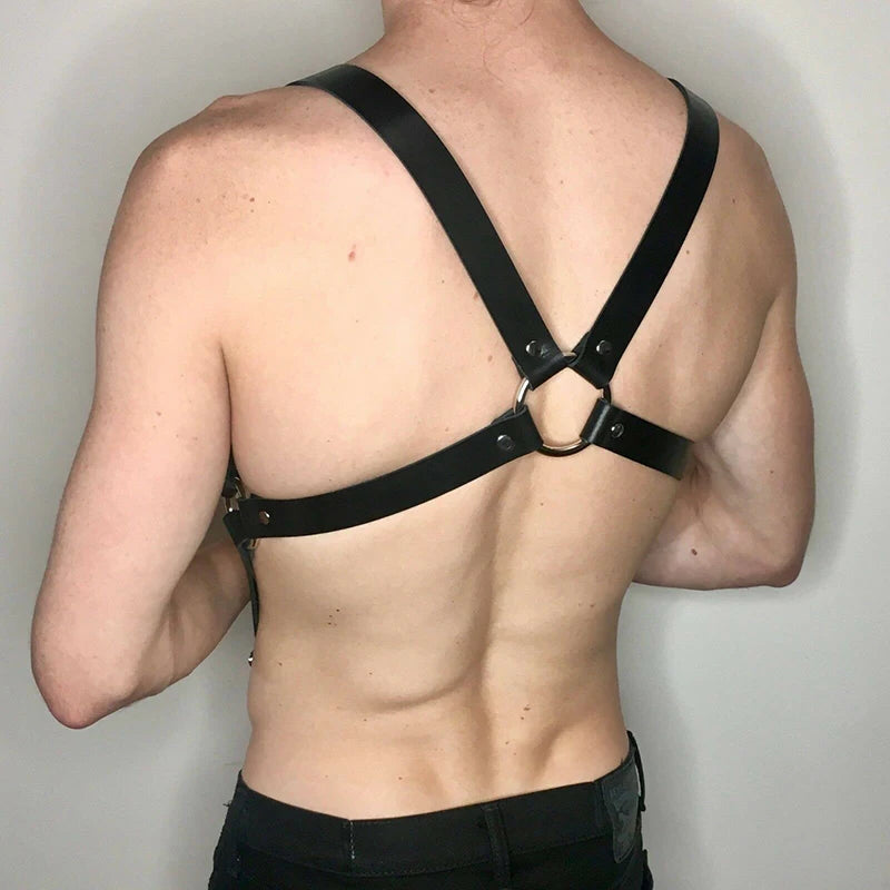 Faux-Leather Chest Harness
