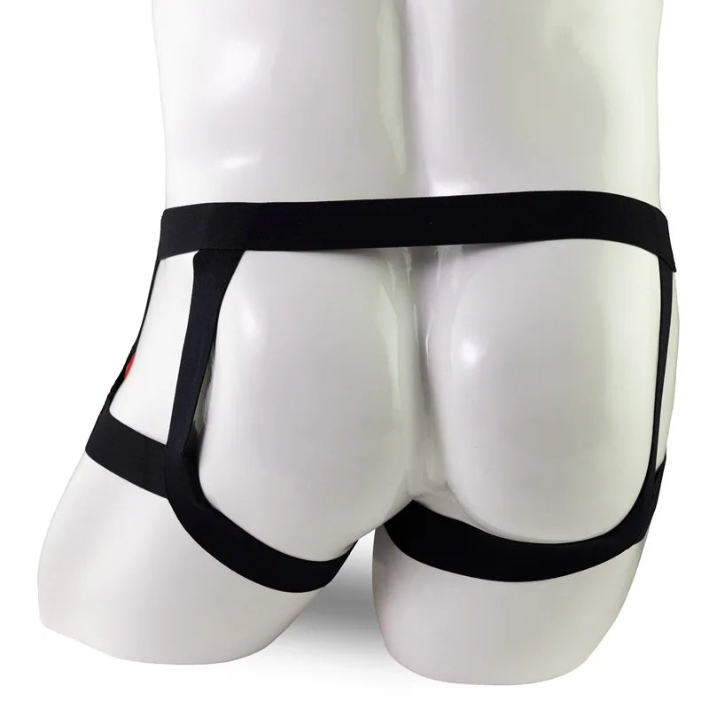 O-Ring Mesh & Faux Leather Jockstrap