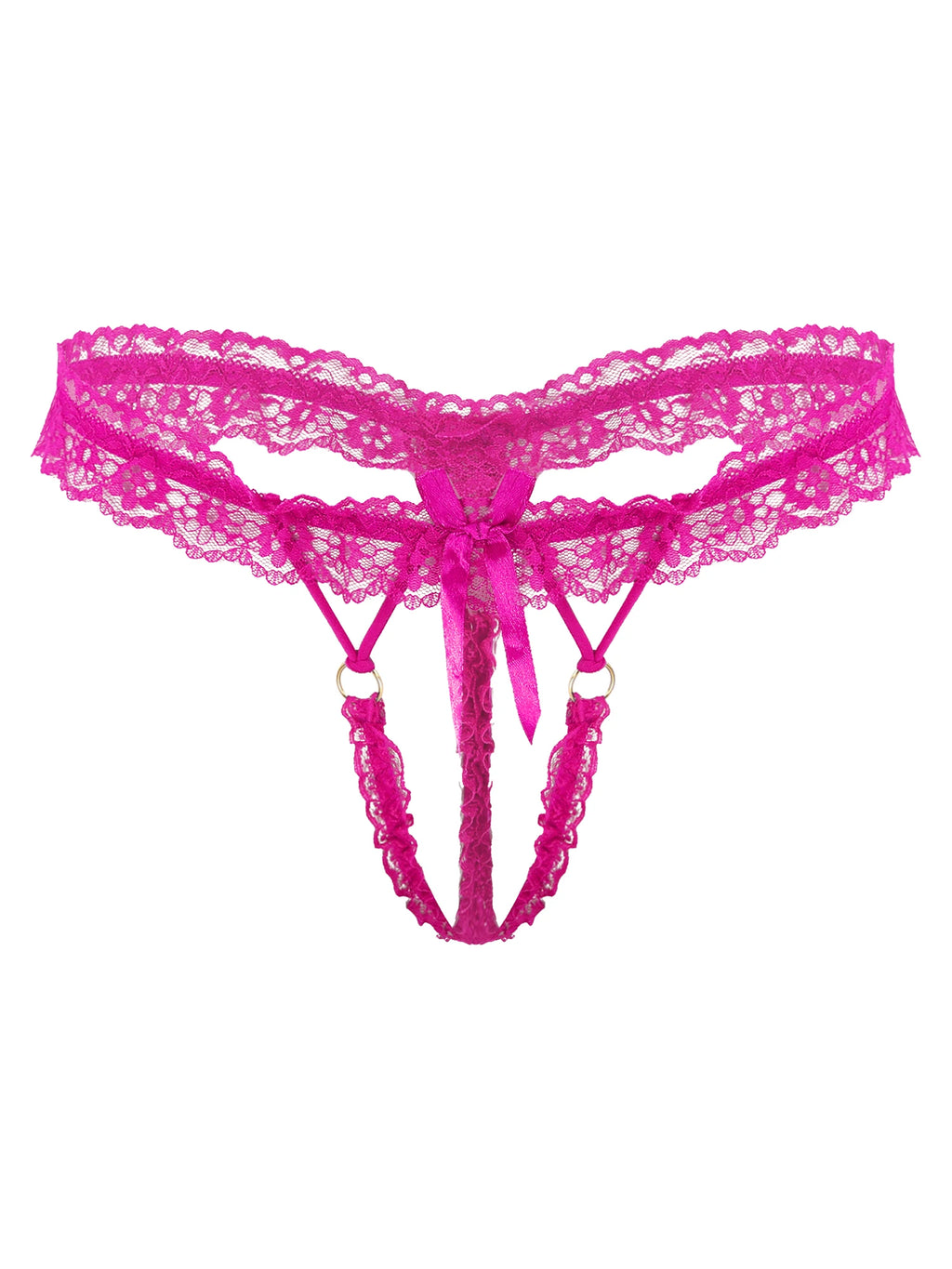 Sissy Frilly Lace Crotchless G-String